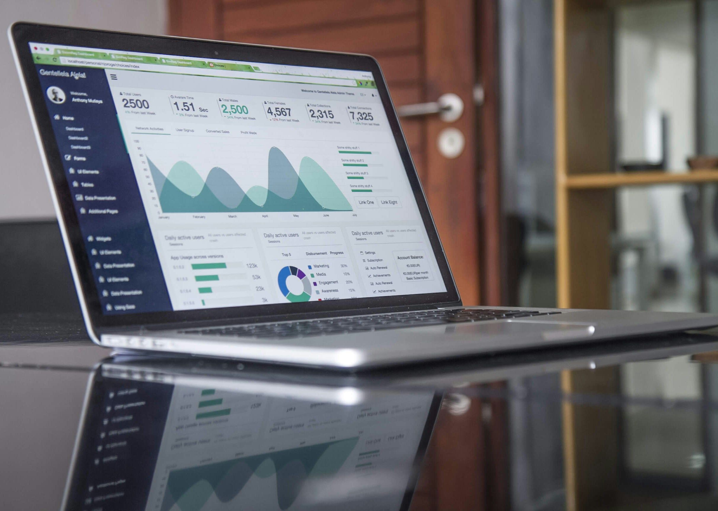Data analyst reviewing complex charts and spreadsheets